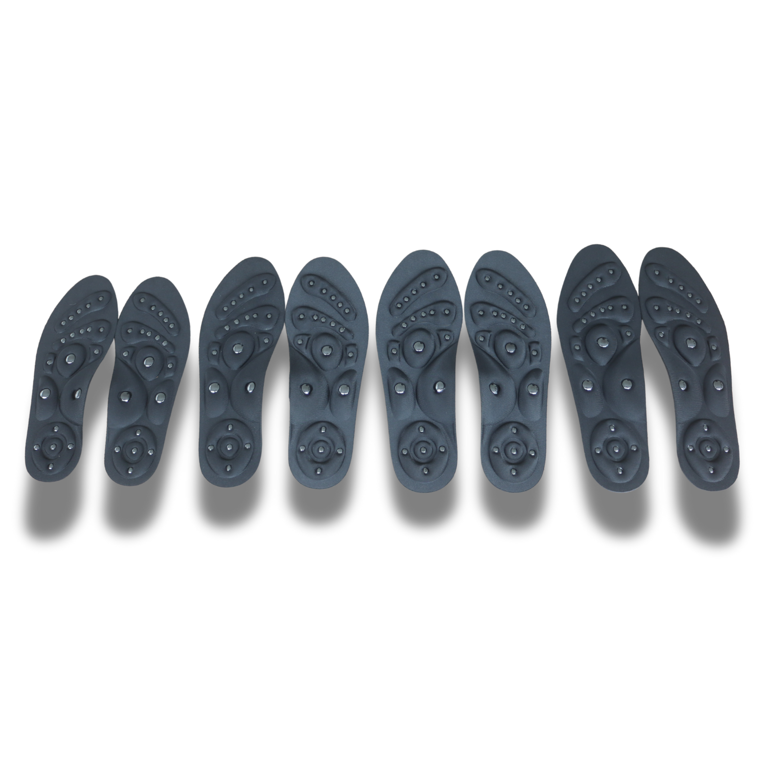 Magnetic insoles with cushioned arch support for all three arches insoles for flat feet. NuSole shoe inserts for foot and heel pain.